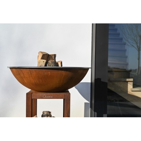 Braciere Quoco Piatto Grande Corten Braciere e Struttura in Acciaio