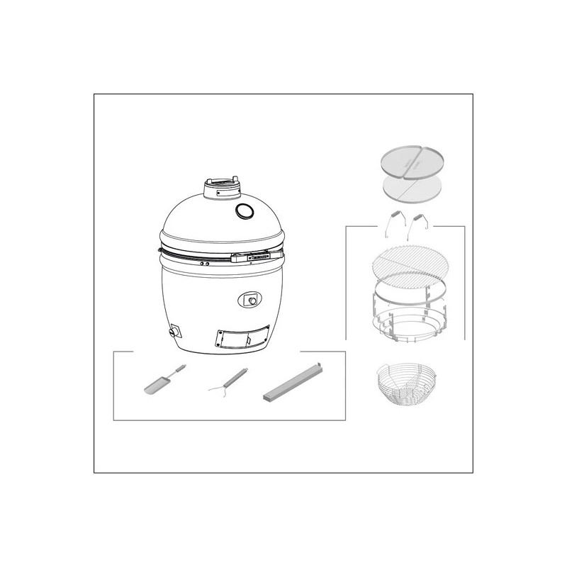 Barbecue Kamado Monolith Two.55 (carrello incluso) disegno tecnico