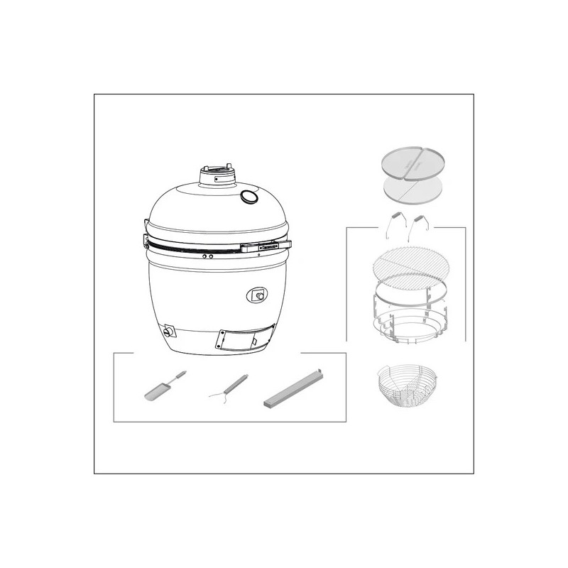 Barbecue Kamado Monolith Two.66 (carrello incluso) disegno tecnico