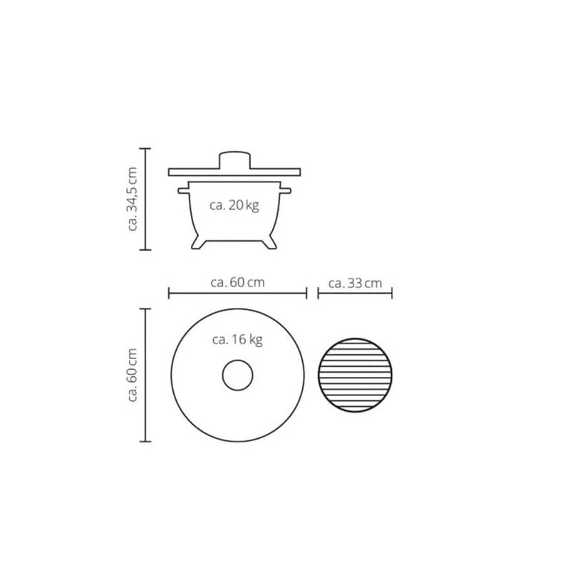 Barbecue Kamado Monolith Icon disegno tecnico 2