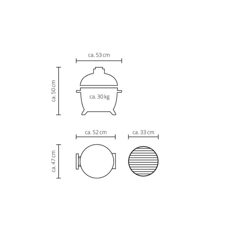 Barbecue Kamado Monolith Icon disegno tecnico 3