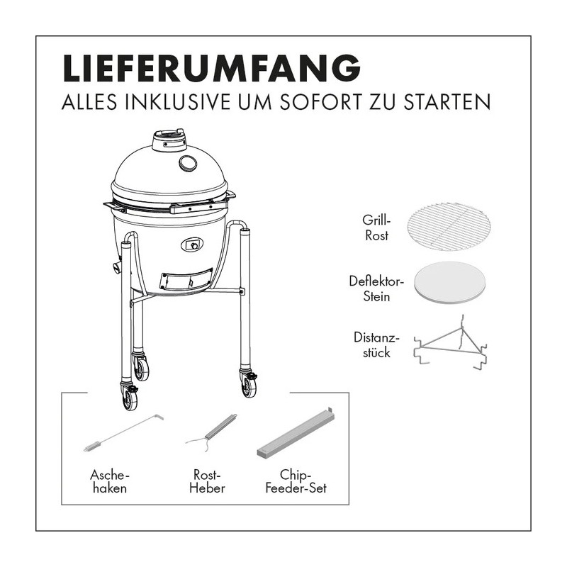 Barbecue Kamado Monolith Junior (con telaio incluso) disegno tecnico 2