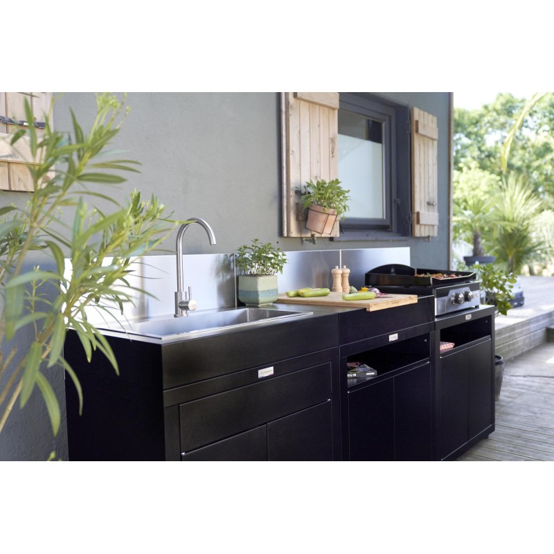 Le Marquier Cucina in Linea 3 Elementi Finitura Top Nero