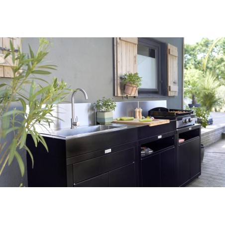 Le Marquier Cucina in Linea 3 Elementi Finitura Top Nero