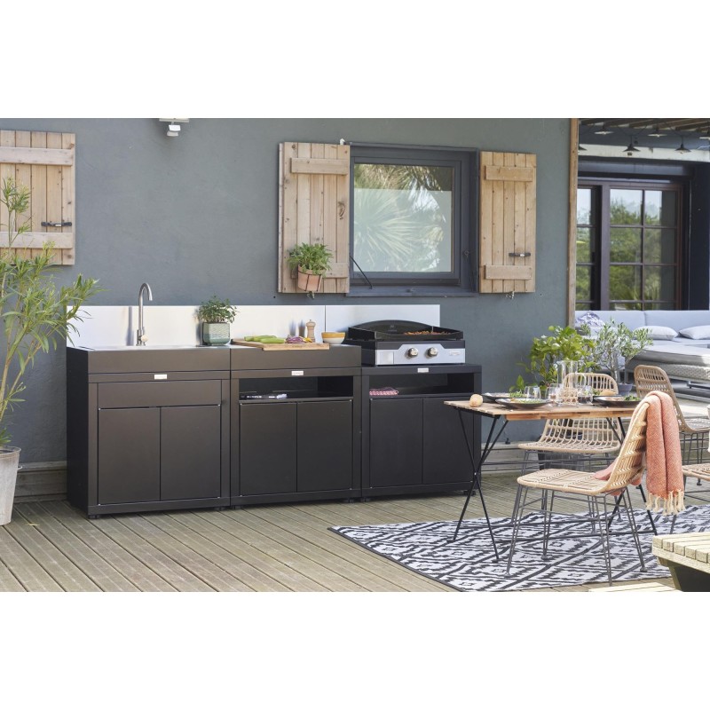 Le Marquier Cucina in Linea 3 Elementi Finitura Top Nero