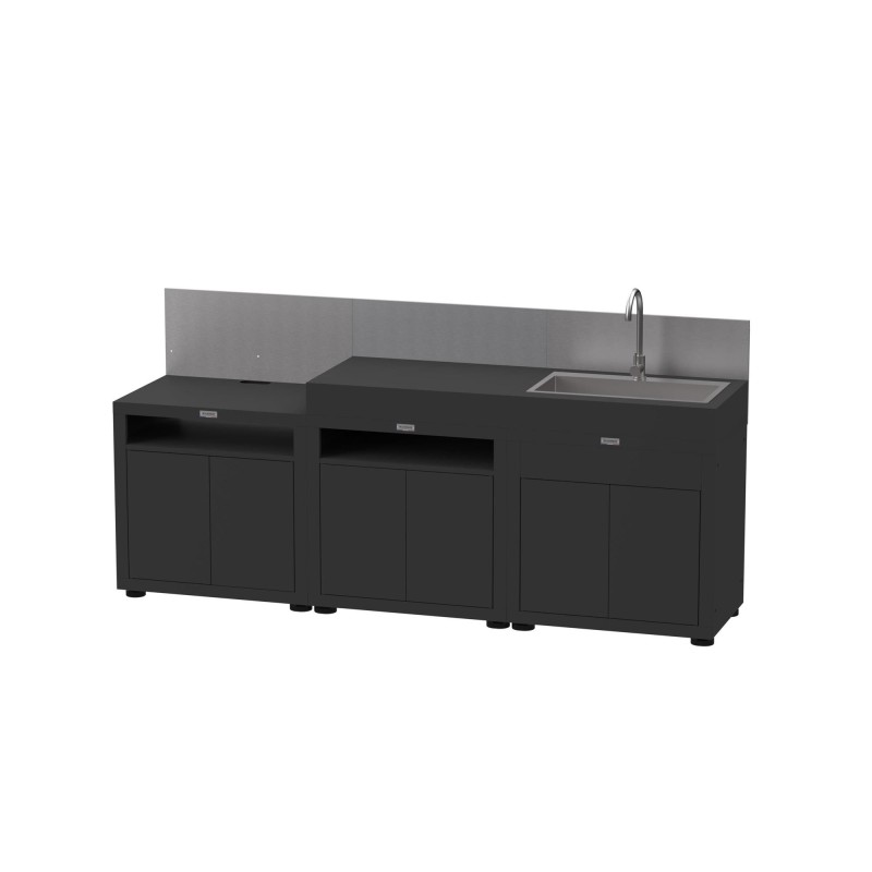 Le Marquier Cucina in Linea 3 Elementi Finitura Top Nero