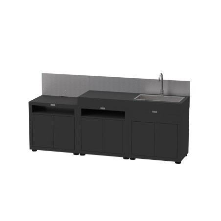 Le Marquier Cucina in Linea 3 Elementi Finitura Top Nero