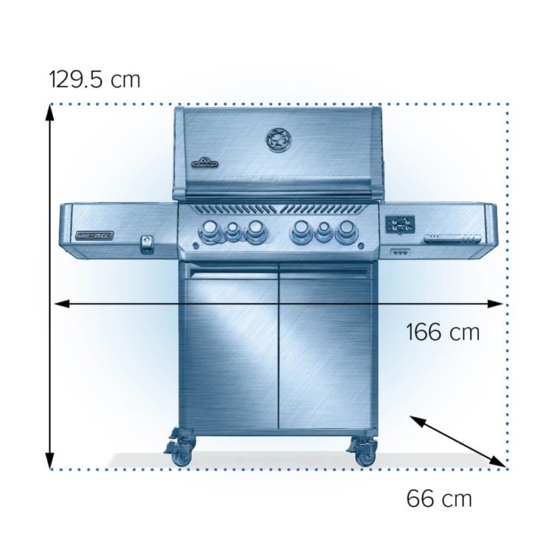 Barbecue Napoleon Phantom Prestige 500 Connected dimensioni